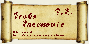 Vesko Marenović vizit kartica